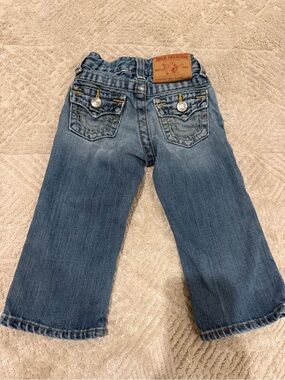 True Religion Kids Washed Blue Denim Jeans with Signature Pockets 12-18 Months